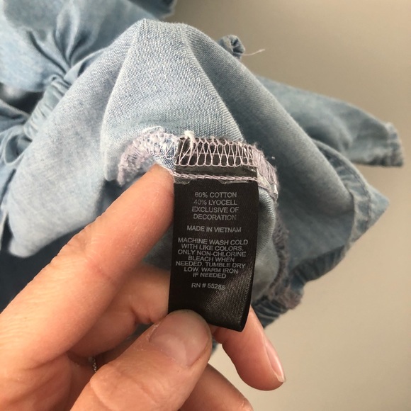 Express Off The Shoulder Denim Top - Picture 3 of 3